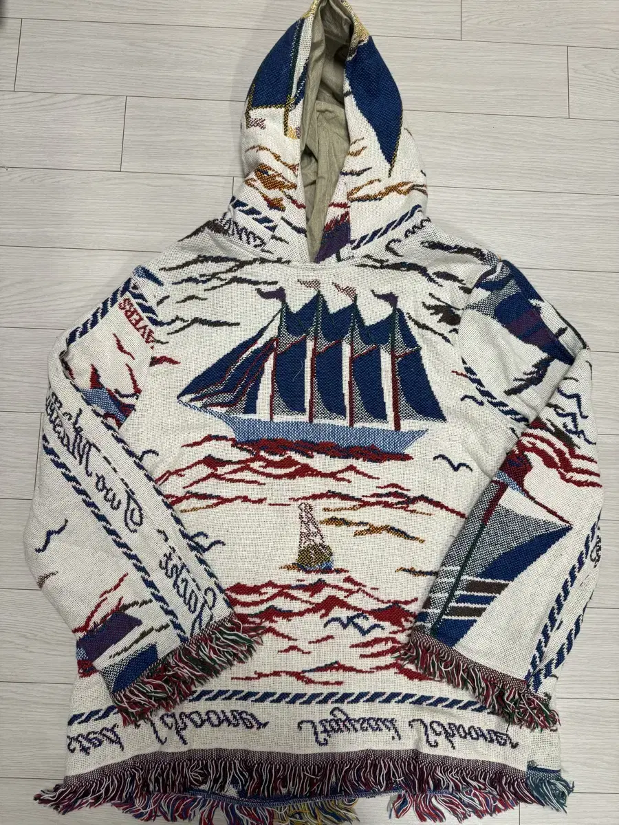 Vintage upcycle blanket hoody ship